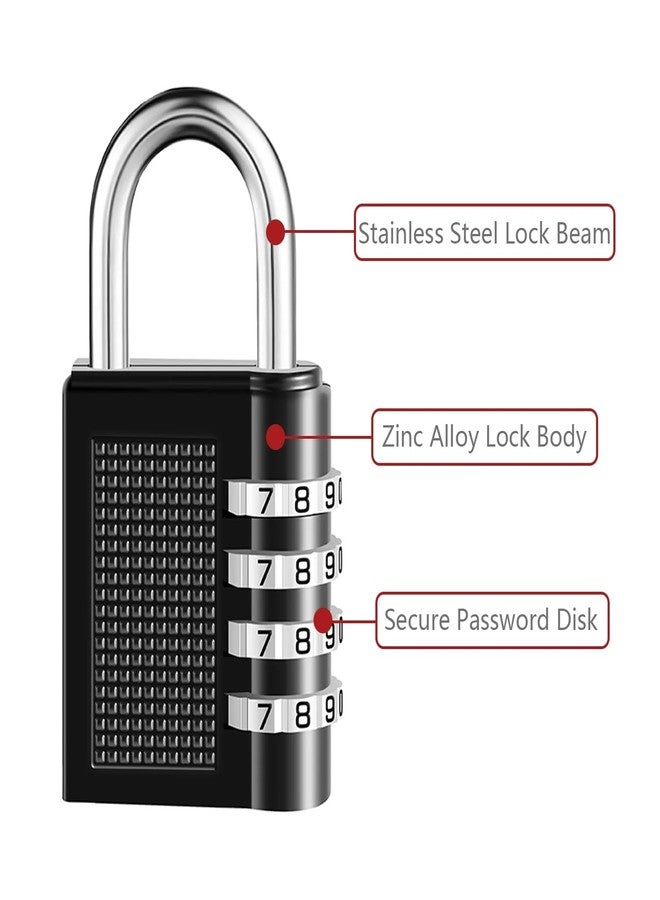 DOOMSDAY قفل DOOMSDAY برقم سري مكون من 4 أرقام للخزائن، الصالات الرياضية، الحقائب، الأبواب، الأسوار، صناديق الأدوات - قفل برمز قابل لإعادة الضبط، هيكل من سبائك الزنك، مقاوم للماء والصدأ، قفل أمان بدون مفتاح - Image 4